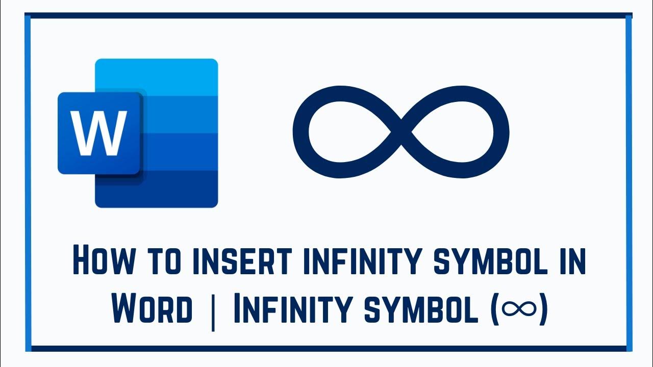How to insert infinity symbol in Word | Infinity symbol (∞) - YouTube