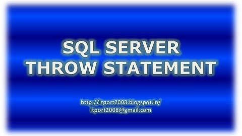 Throw in SQL Server