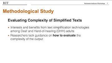 Comparison of Methods for Evaluating Complexity of Simplified Texts among Deaf and ...