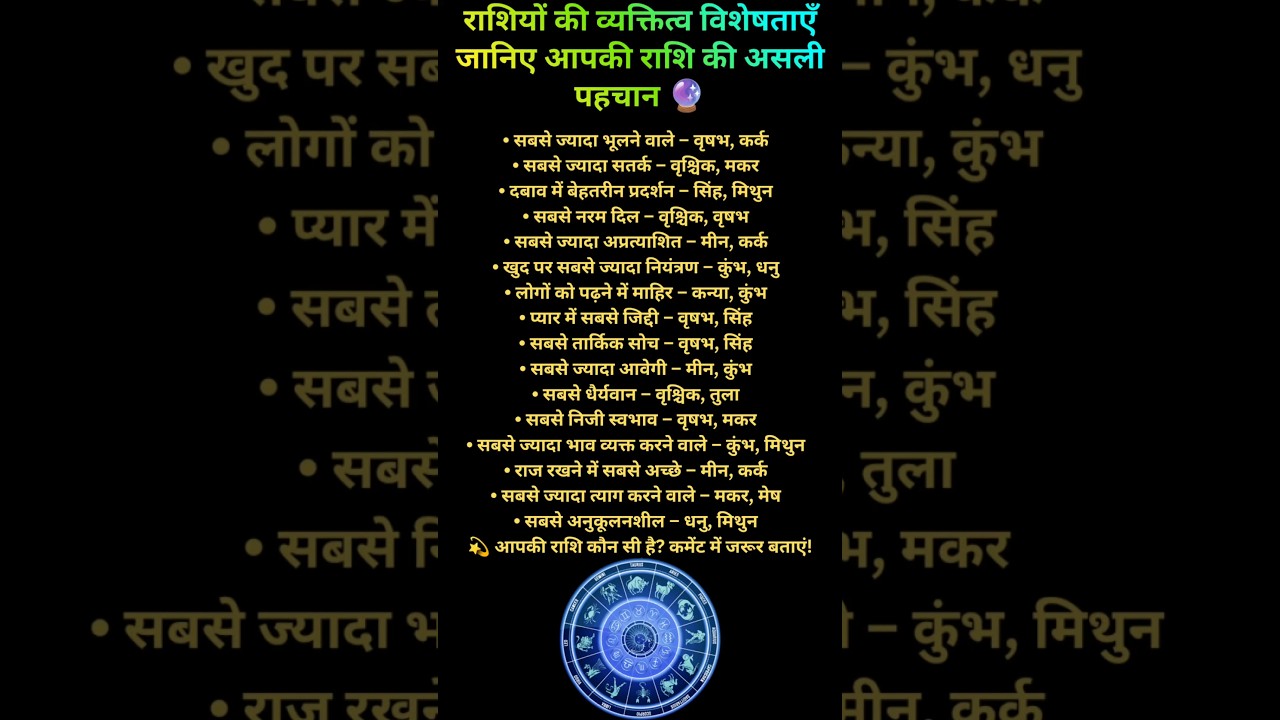janiya rashiyon ki vyaktitva visheshtaen | 
