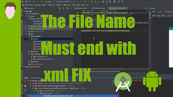 Quick Fix: The file name must end with .xml Android Studio