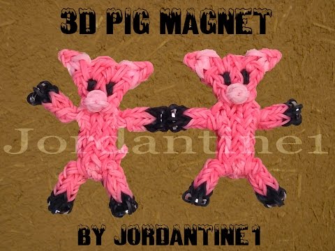 New 3D Pig / Piglet Magnet Figure / Charm - Rainbow Loom