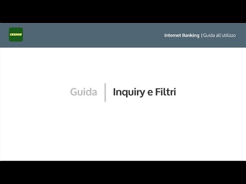 Internet Banking Credem - Inquiry e filtri