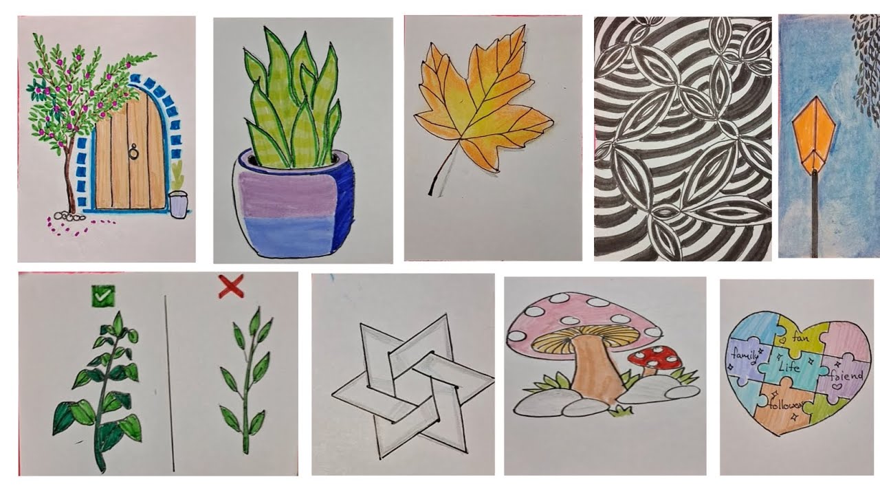 Creative art/easy 3d drawing/satisfying art/maple leaf drawing/aesthetic drawing YouTube
