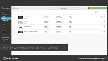 embedsignage.com Tutorial: How to search media items