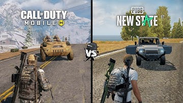 PUBG NEW STATE VS CALL OF DUTY MOBILE | COMPARISON OF DETAILS & PHYSICS & GRAPHICS