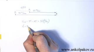 Задача на движение с Курчатовской олимпиады 2019г