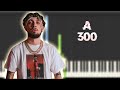 JC Reyes - A 300 | Instrumental Piano Tutorial / Partitura / Karaoke / MIDI