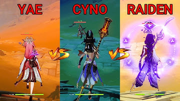 Cyno vs Raiden vs Yae Miko! Who is the best dps? GAMEPLAY COMPARISON!