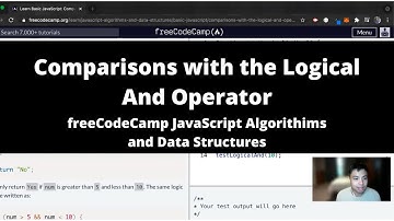 Comparisons with the Logical And Operator (Basic JavaScript) freeCodeCamp tutorial