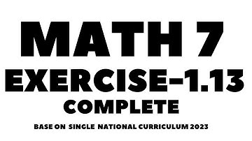 Exercise  1.13 Complete - 7th Class Math || Aftab Ahmad  Nasir