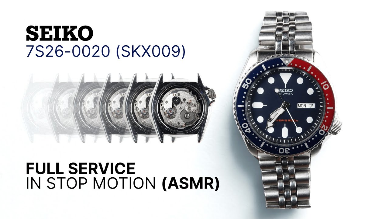 I serviced the popular SEIKO SKX009 in stop motion - YouTube