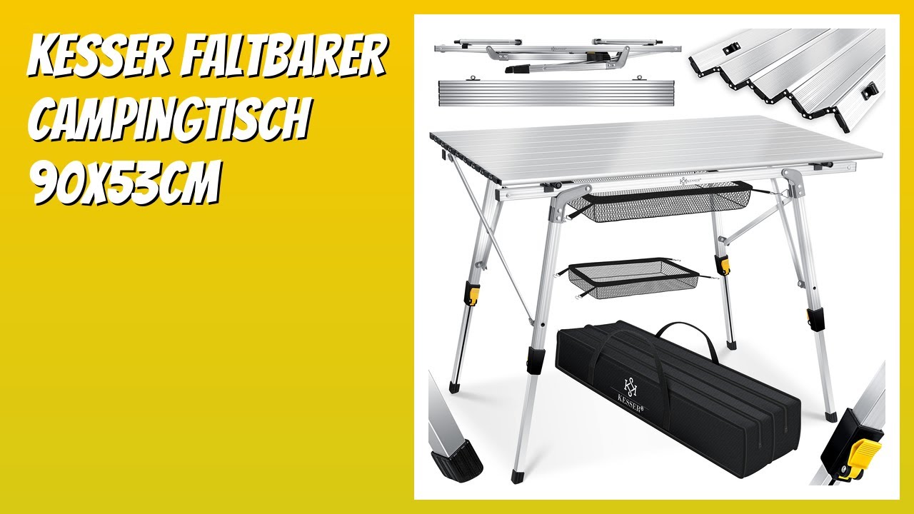 BEWERTUNG (2025): KESSER Faltbarer Campingtisch 90x53cm. Infos - YouTube