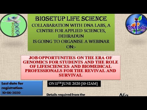 webinar conducted by BIO SETUP LIFESCIENCE on job opportunities in collaboration with DNA LABS