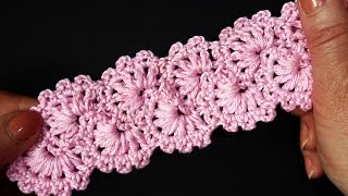 Crochet lace tape Ленточное кружево Вязание крючком  Урок 351