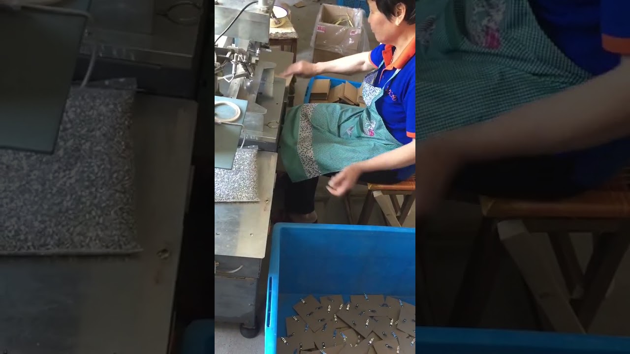 buyer show:TS-J44 spring tap clips automatic install machine,picture framing works,photo easel backs