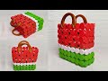 Plastic Bottle Caps Craft Idea || Making Handbag From Plastic Bottle Cap || Tas Tutup Botol