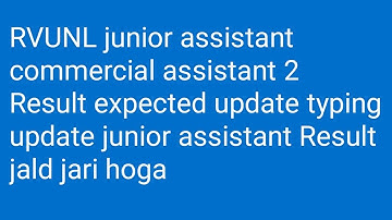 RVUNL jr assistant commercial assistant 2 Result update | JVUNL junior assistant Cut Off Result news