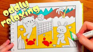 Silent Coloring ASMR 🎨 Relaxing Marker Sounds & Cozy Coloring Session