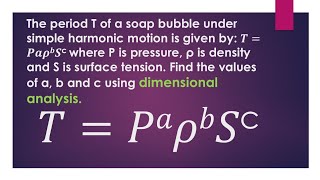 The Period T of a soap bubble under Simple Harmonic Motion. #physics #dimensionalanalysis The Period T of a soap bubble under Simple Harmonic Motion. #physics #dimensionalanalysis