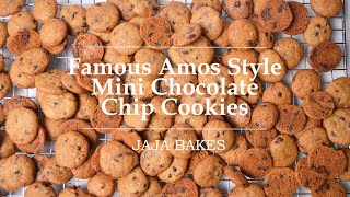 Famous Amos Style Mini Chocolate Chip Cookies | Jaja Bakes