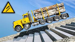 Cars vs Stairs – Insane Crashes & Satisfying Vehicle Destruction | BeamNG.Drive screenshot 3