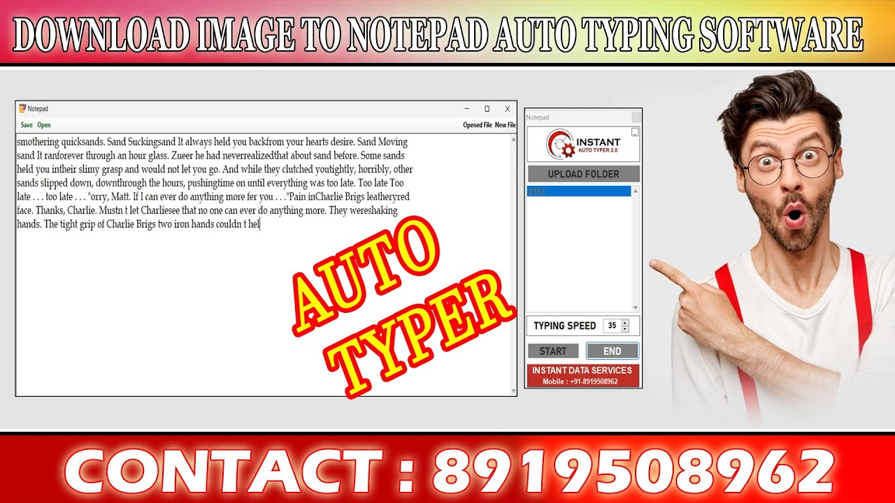 Download Image to Notepad Auto Typing Software - YouTube