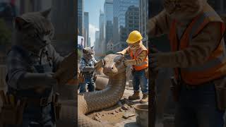 Cats build giant clay snake 202607181912