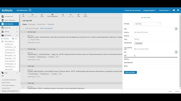 Adding a web reference manually to RefWorks