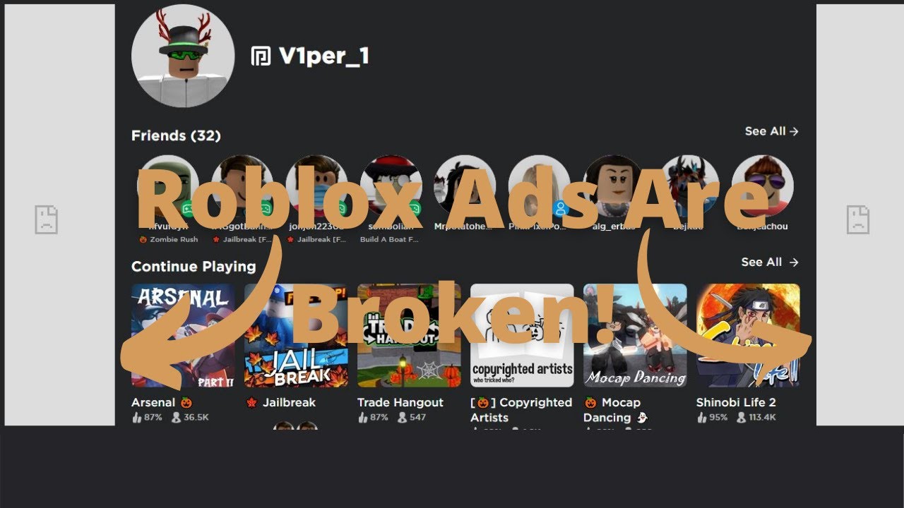 Roblox Ads Are Broken Youtube - roblox continue from break