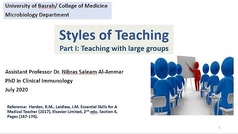 Styles of Teaching Part I Teaching with large groups