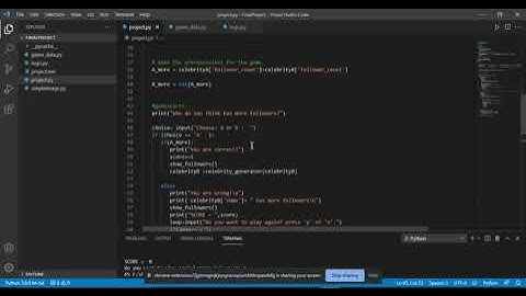 Higher lower game. Code in place final project .