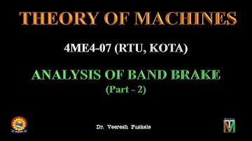 ME IV SEM. - TOM - ANALYSIS OF BAND BRAKES (Part - 2) - Dr. Veeresh Fuskele