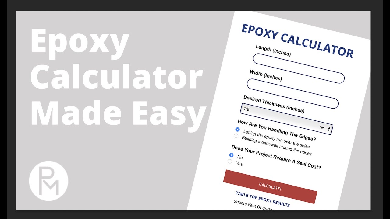 Counter-tops/Bar Tops Calculator - Resin Calculator