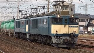 JR貨物 EF64 1000番台国鉄色重連(5875レ 1014+1041) @清洲 2013/01/23