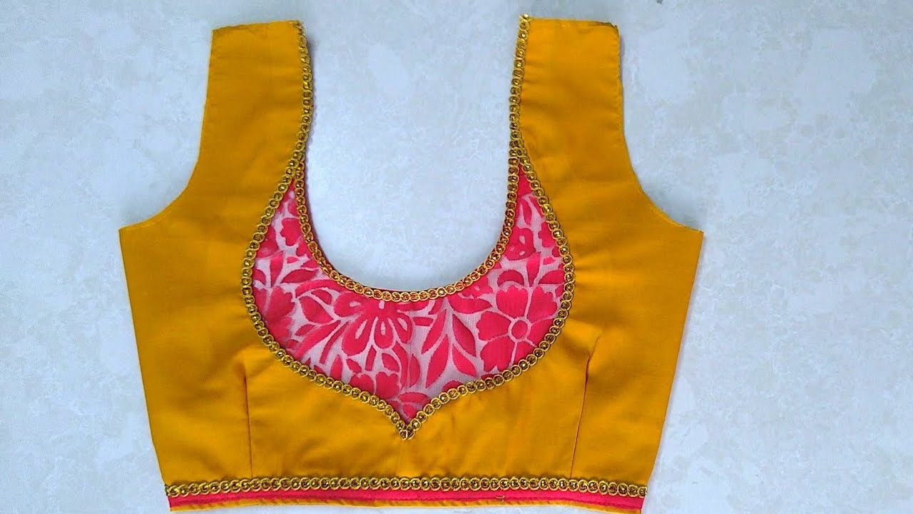 Very simple and beautiful blouse back neck design | cutting and ...