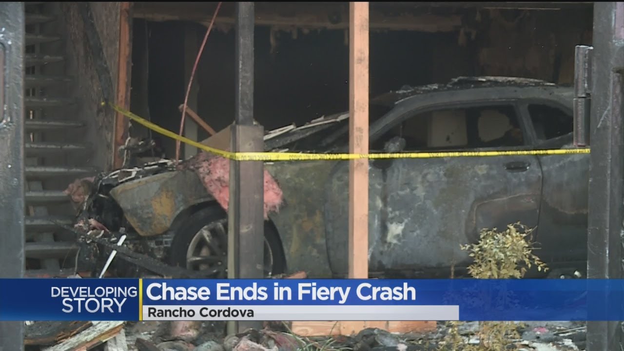 Car Chase Ends In Fiery Crash - YouTube
