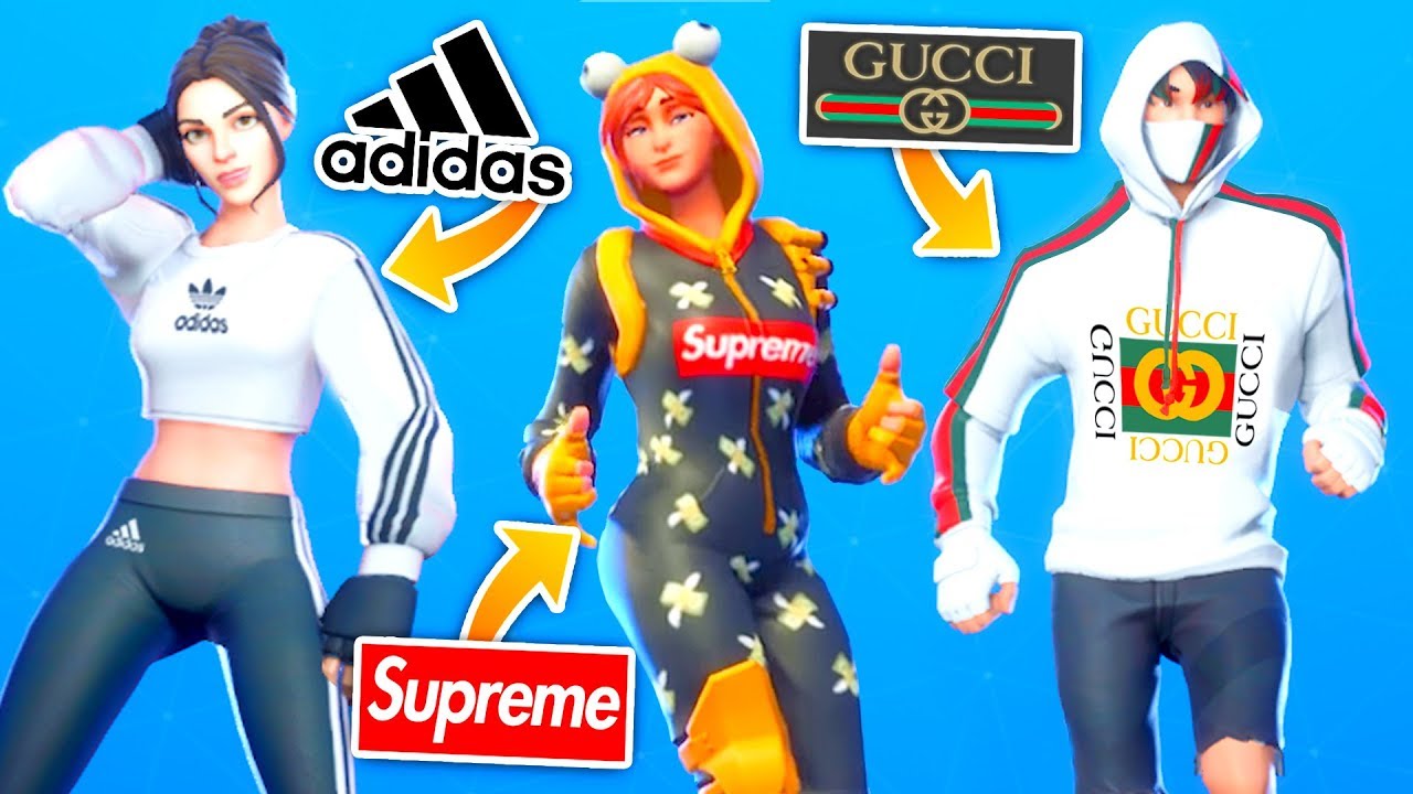 I Recreated Popular Clothing Brands On Fortnite Skins Gucci Supreme Adidas Youtube