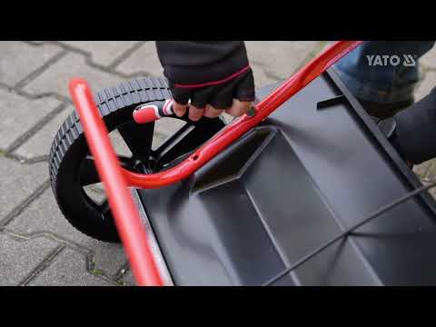 Сіялка-розкислювач на 2 колесах YATO 76x71x87 см бункер 25 л 10 положень відкривання, видео 1