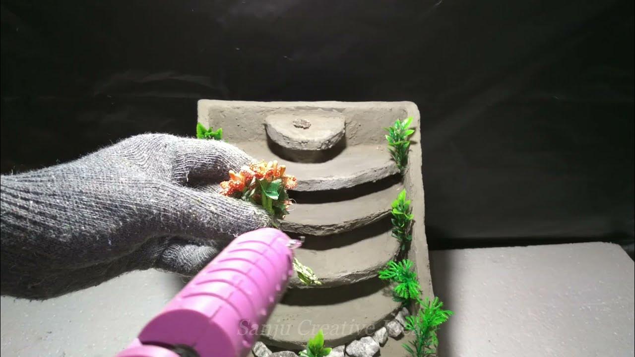 How To Make Unique Water Fountain At Home // With Thermocol. YouTube