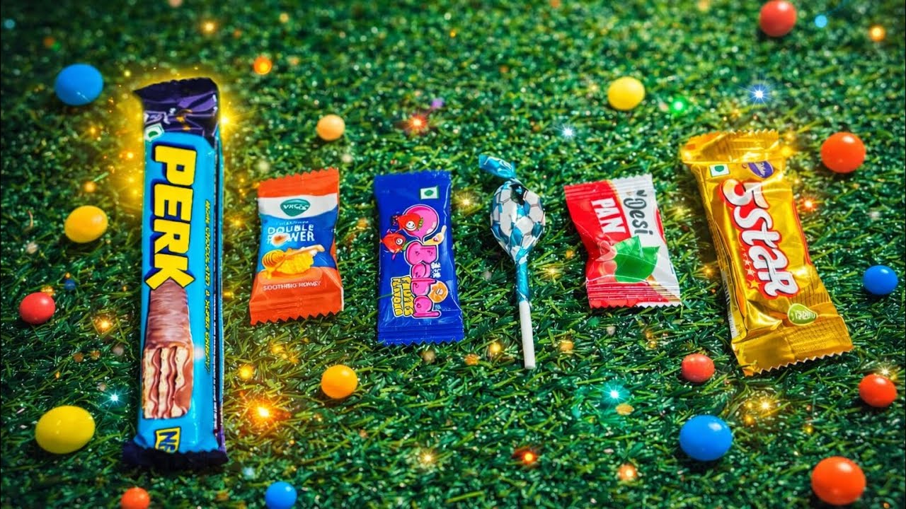 ASMR Most Popular Candys / some lots of colorful rainbow lollipop candy / unpacking chocolate eat