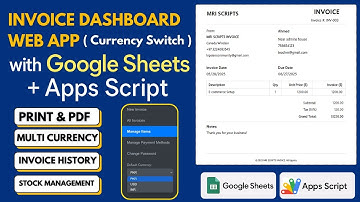 Create a Full Invoice Generator with Google Apps Script & Sheets | Web App Dashboard Tutorial | D19