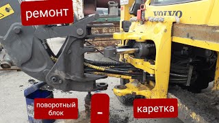 Elimination of backlash in the nodes of the rotary block carriage on theVOLVO BL71B excavator loader