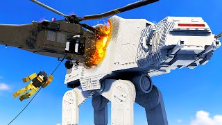 Helicopter CRASHES Into Star Wars ATAT  Teardown Mods Gameplay