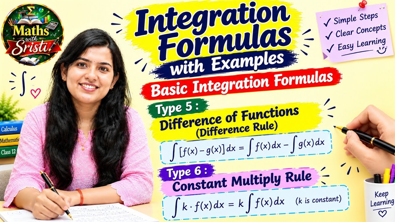 Integration Formulas with Examples 💯| Type 5 & 6 | Class 11-12 & JEE ...