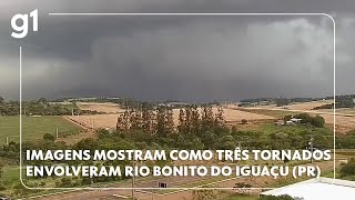 Imagens Mostram O Momento Em Que Trs Tornados Envolveram Rio Bonito Do Iguau pr