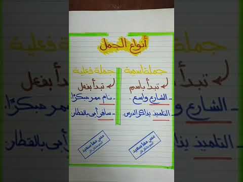 الفرق بين الجملة الاسمية والجملة الفعلية مس مها سعيد