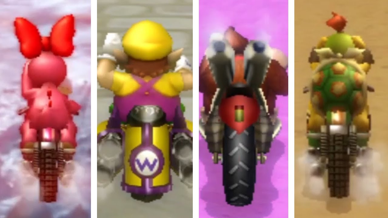 Mario Kart Wii Deluxe - All Characters Losing Animations in VS Races (Bikes)