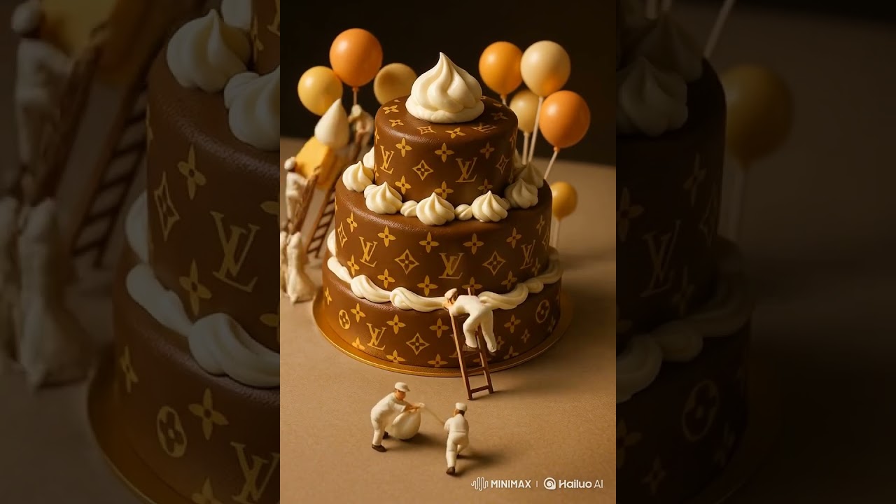 Mini People Build a Giant Louis Vuitton Cake 🍰✨ | Satisfying 3D Toy World