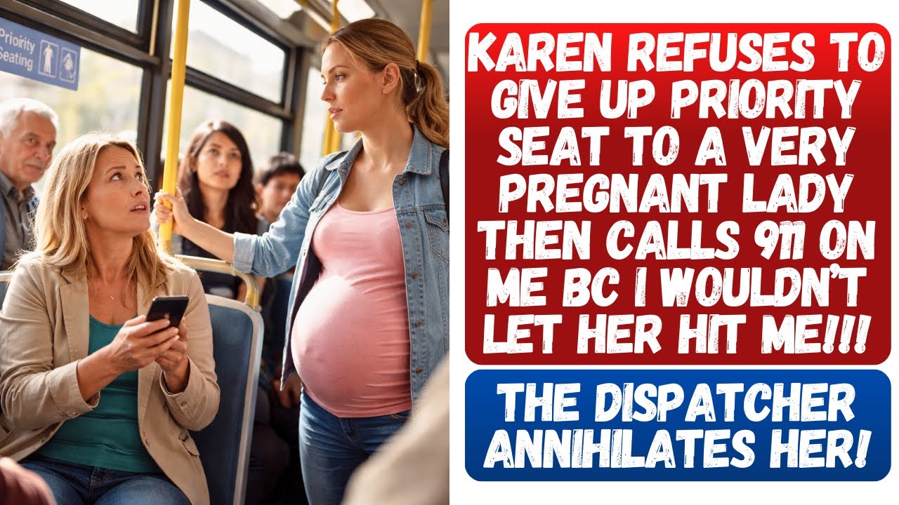 KAREN WON'T GIVE UP PRIORITY SEAT TO A PREGNANT LADY THEN CALLS 911 BC I WOULDN’T LET HER HIT ME!!!